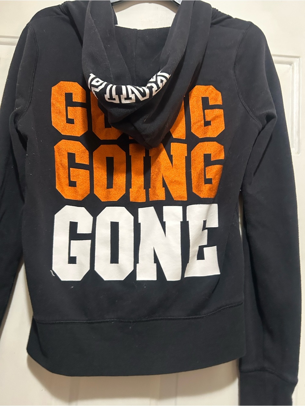PINK San Francisco Giants Black Zip Hoodie with Orange Logo